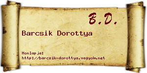 Barcsik Dorottya névjegykártya